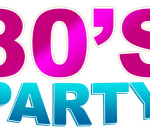 scritta 80's party per festa a tema anni 80