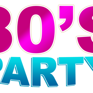scritta 80's party per festa a tema anni 80
