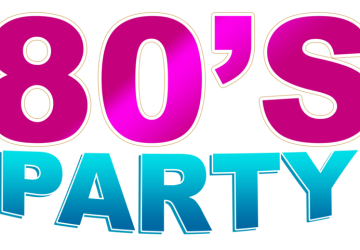 scritta 80's party per festa a tema anni 80