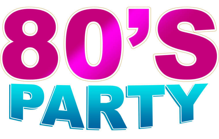 scritta 80's party per festa a tema anni 80